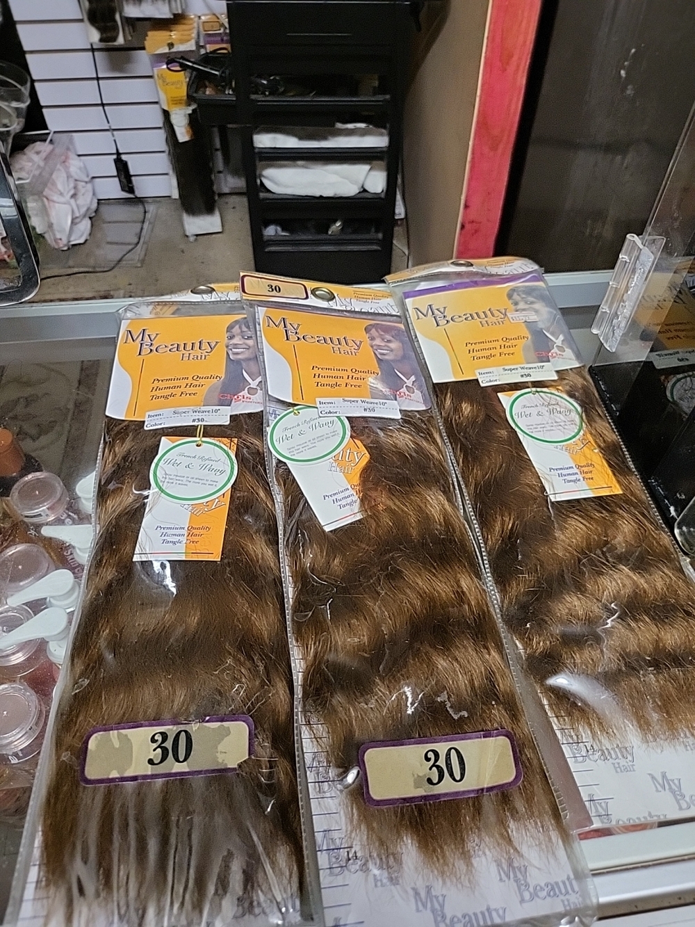 Wet And Wavy Human Hair Weft - 3-Pack 10inch Colour 30 Or 2.